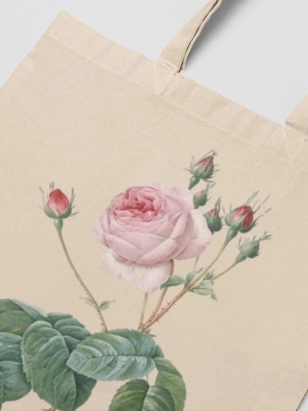 Cherokee Rose Vintage Floral Print Graphic Canvas Tote Bag